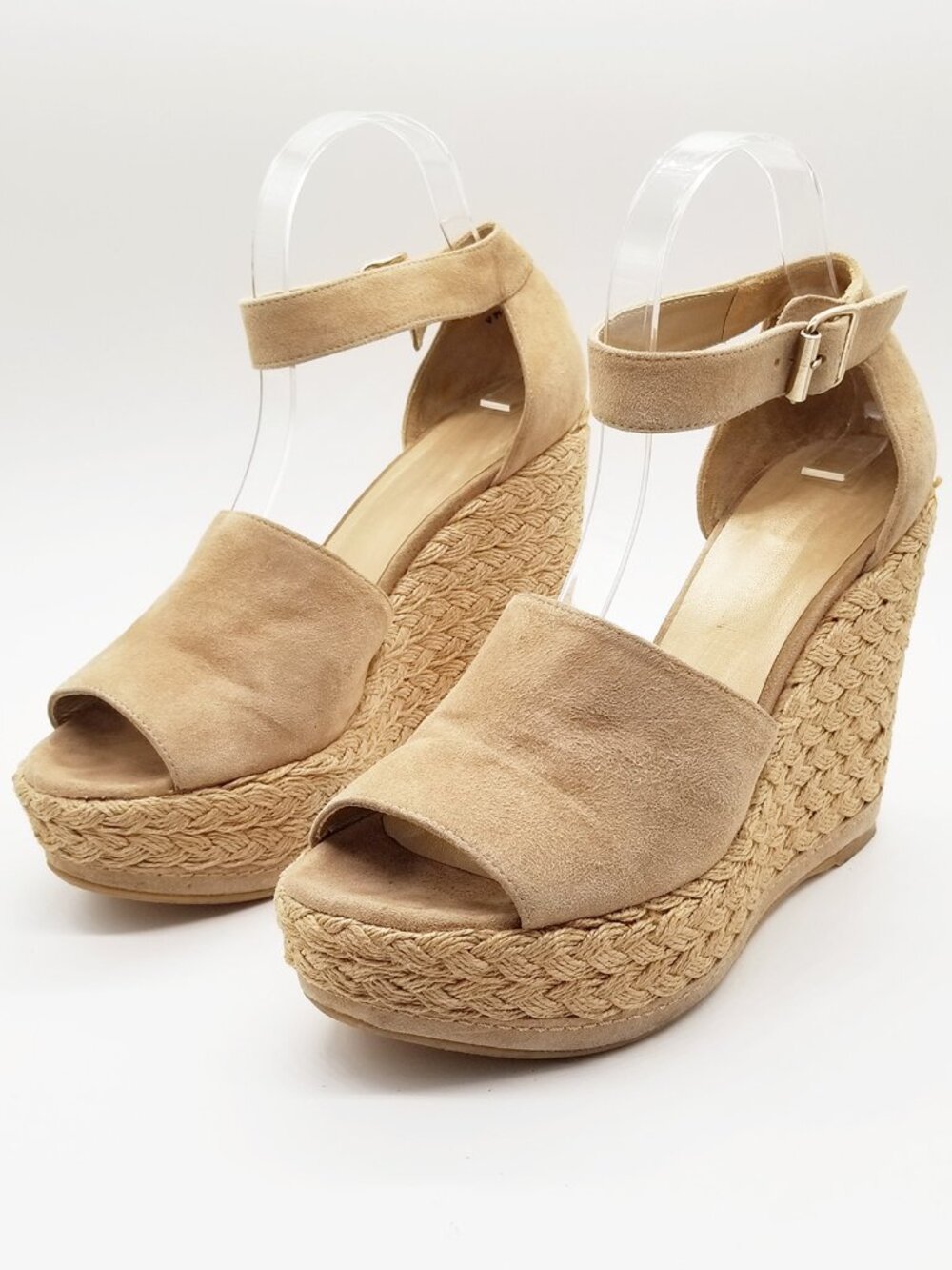 Stuart Weitzman Sohojute Wedge Sandal Espadrille Mojave Suede Tan Size 9M $455 - Picture 4 of 16